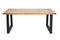 Feel Furniture - 220x100 Eettafel - Massief Boomstamblad Eiken - 5 cm dik - U Frame