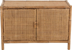 J-Line Ozara Rotan kast - 2 deuren - hout - naturel - woonaccessoires