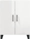 vidaXL - Dressoir - 69,5x34x90 - cm - bewerkt - hout - hoogglans - wit
