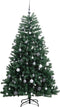 vidaXL - Kunstkerstboom - met - scharnieren - 300 - LED's - en - kerstballen - 240 - cm