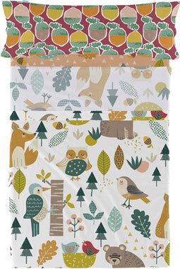 Set beddengoed HappyFriday Moshi Moshi Harvestwood Multicolour Bed van 80/90 2 Onderdelen