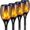 Happy Goods Solar Tuinverlichting - Tuinfakkels - 4 stuks - 57 cm - Waterbestendig - Donker zwart