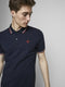JACK & JONES JJENOAH - Polo - Contrast kraag en mouw - Donkerblauw - Maat XL