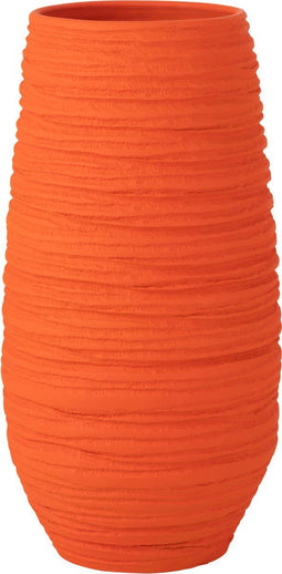 J-Line vaas Fiesta - keramiek - oranje - extra large - Ø 25 cm