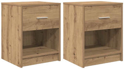 vidaXL - Nachtkastjes - 2 - st - met - lade - 40x34x50 - cm - artisanaal - eikenkleurig