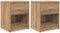 vidaXL - Nachtkastjes - 2 - st - met - lade - 40x34x50 - cm - artisanaal - eikenkleurig