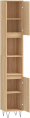 vidaXL - Badkamerkast - 30x30x190 - cm - bewerkt - hout - sonoma - eikenkleurig