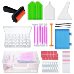 Happy Painter Diamond Painting - 48 delige Accessoires Set - Inclusief Opbergdoos en Roller