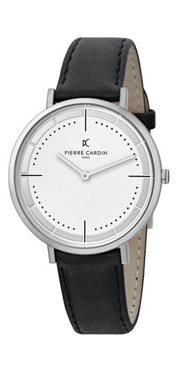 Pierre Cardin Belleville Park CBV.1025 Horloge - Leer - Zwart - Ø 41 mm