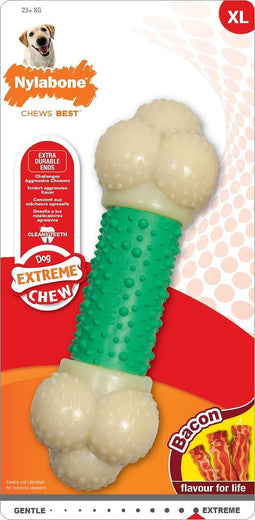 Nylabone Extreme kauwbot Double Action met baconsmaak - Voor de Krachtigste Kauwers - S/M/XL - X-Large