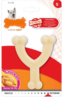 Nylabone Extreme Kauwbot Vorkbeen - Voor de Krachtigste Kauwers - Small - Kip Smaak - 1 stk