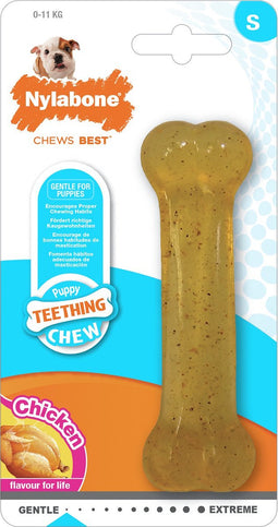 Nylabone Puppy Bone Flexible Bruin - Hondenspeelgoed - Small Tot 11kg