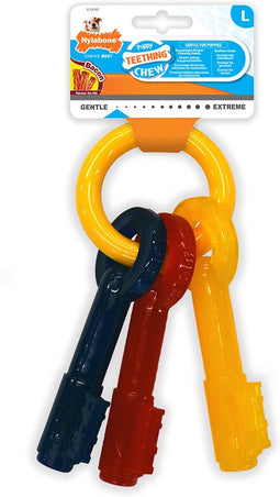 Nylabone Puppy Teething Key Flexible Geel&Blauw&Rood - Hondenspeelgoed - Wolf Tot 16kg