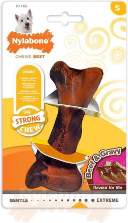 Nylabone Strong kauwbot met jus- en rundersmaak - Voor Sterke Kauwers - Medium - Medium