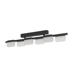 EGLO Ervidel - LED Plafondlamp - 6-Lamps Dimbaar - Zwart
