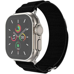 Nylon Alpine bandje voor de Apple Watch Series 1-9 / SE / Ultra (2) - 42/44/45/49 mm - Zwart