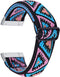 Nylon Bandje Geschikt Voor Fitbit Versa 3, Sense - Blauw Roze