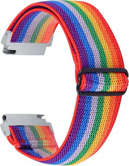 Nylon Bandje Geschikt Voor Fitbit Versa 3, Sense - Regenboog
