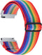Nylon Bandje Geschikt Voor Fitbit Versa 3, Sense - Regenboog