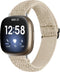 Nylon Bandje Geschikt Voor Fitbit Versa 4, Sense 2 - Beige