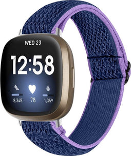 Nylon Bandje Geschikt Voor Fitbit Versa 4, Sense 2 - Paars
