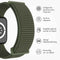 Nylon⁺ bandje voor de Apple Watch Series 1-9 / SE / Ultra (2) - 42/44/45/49 mm - Army Green