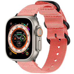 Nylon bandje voor de Apple Watch Series 1-9 / SE / Ultra (2) - 42/44/45/49 mm - Roze