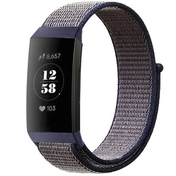 Nylon bandje voor de Fitbit Charge 3 / 4 - Donkerblauw