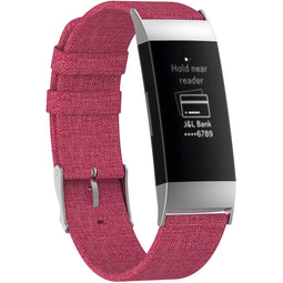 Nylon bandje voor Fitbit Charge 3 / 4 - Roze