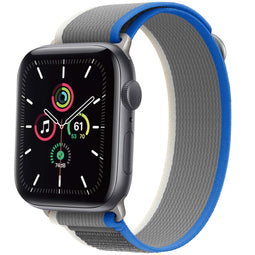 Nylon Trail bandje voor de Apple Watch Series 1-9 / SE - 38/40/41 mm - Blue Grey