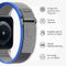 Nylon Trail bandje voor de Apple Watch Series 1-9 / SE / Ultra (2) - 42/44/45/49 mm - Blue Grey