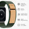 Nylon Trail bandje voor de Apple Watch Series 1-9 / SE / Ultra (2) - 42/44/45/49 mm - Legergroen