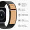 Nylon Trail bandje voor de Apple Watch Series 1-9 / SE / Ultra (2) - 42/44/45/49 mm - Zwart