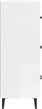 vidaXL - Dressoir - 34,5x34x90 - cm - bewerkt - hout - hoogglans - wit