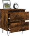 vidaXL - Nachtkastje - 40x35x50 - cm - bewerkt - hout - gerookt - eikenkleurig