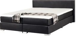 PRESIDENT - Boxspringbed - Zwart - 180 x 200 cm - Kunstleer