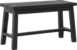 MUST Living Bench Trinity Black,45x80x32 cm, black recycled teakwood with natural cracks