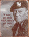 Metalen Retro Bord John Wayne Mans Gotta Do