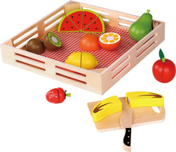 Tooky Toy Houten Fruitkist Met Snijfruit 21-delig