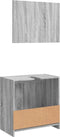 vidaXL - 2-delige - Badkamermeubelset - bewerkt - hout - grijs - sonoma - eikenkleur