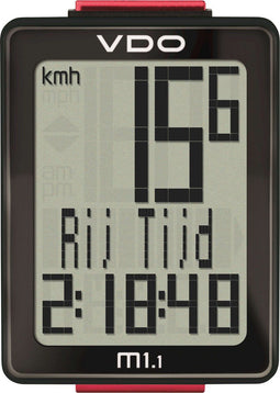 VDO M1 WL A1 -Fietscomputer - Draadloos - Analoog - Zwart/Rood