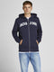 JACK&JONES JJNAVY - Sweat Zip Hood - Met capuchon en rits - Donkerblauw - Maat XL