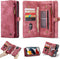 Caseme - vintage 2 in 1 portemonnee hoes - Geschikt voor iPhone 13 Pro - Rood