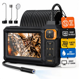Strex Endoscoop 15M - Inspectiecamera - 1920P HD - IP67 Waterdicht - 4,3 inch Scherm - 7,9 mm Camerakop - 8 Instelbare LED's