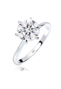 Elli Dames Ring - Ring met Swarovski® kristal - Zilverkleurig (maat 52)