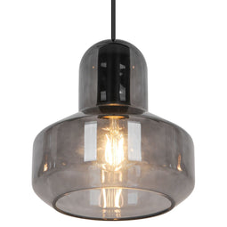 GAMMA Demi - Hanglamp 3-lichts - Mat zwart met rookglas - 120x80x19,5 cm