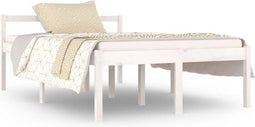 vidaXL - Seniorenbed - massief - grenenhout - wit - 120x190 - cm