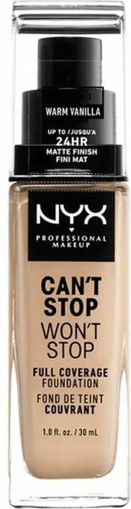 Nyx Professional Makeup Can't Stop Won't Stop Foundation - Warm Vanilla - Volledig Dekkende Foundation - Licht