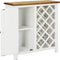 vidaXL - Wijnkast - 80x32x80 - cm - massief - eikenhout