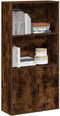 vidaXL - Boekenkast - 60x24x120 - cm - bewerkt - hout - gerookt - eikenkleurig